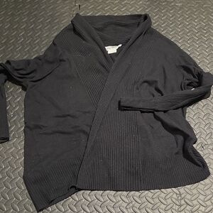 In Every Story Black Ribbed Cardigan Size 1X